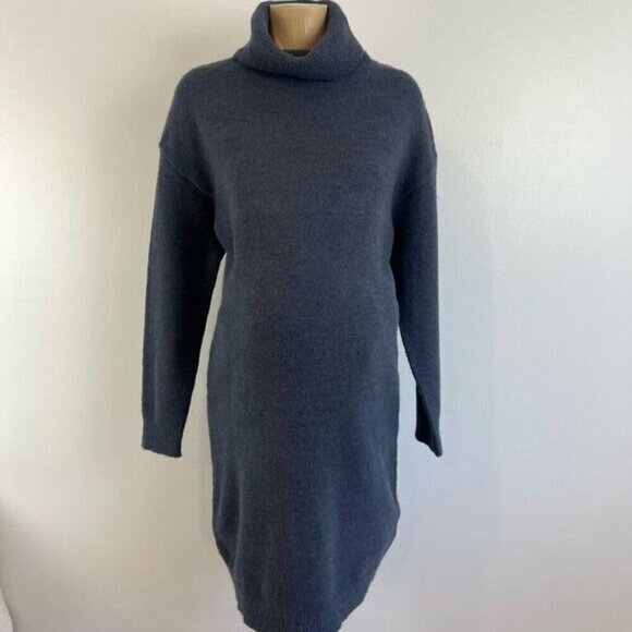 Rose Maternite S Blue Maternity Wool Blend Sweater Dress Pregnancy Turtleneck - Picture 1 of 11
